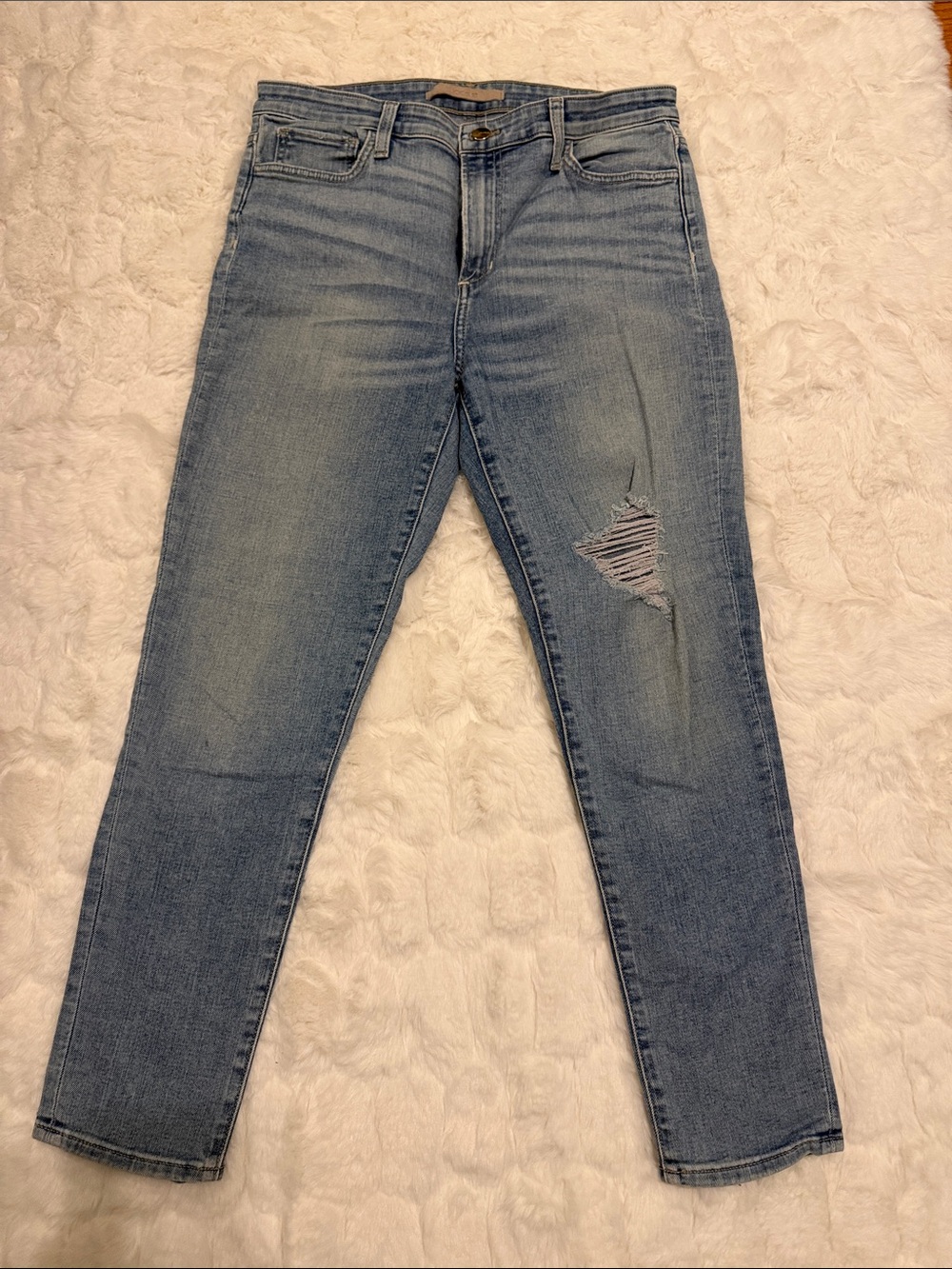 Joe's Jeans Light Blue Skinny Jeans with Knee Distress